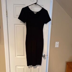 Zenana Premium black bodycon mini short sleeve dress